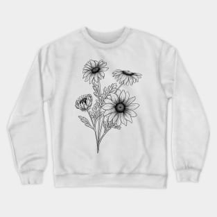 Daisies Line Art Crewneck Sweatshirt